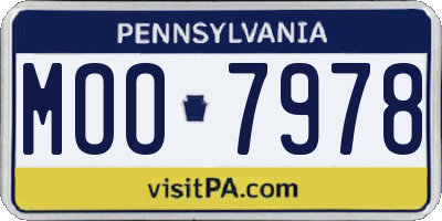 PA license plate MOO7978