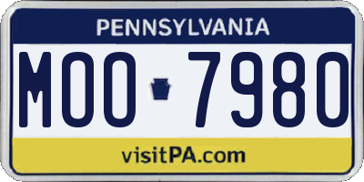 PA license plate MOO7980