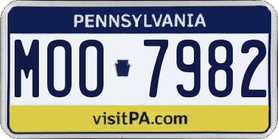 PA license plate MOO7982