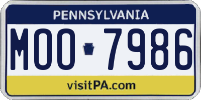 PA license plate MOO7986
