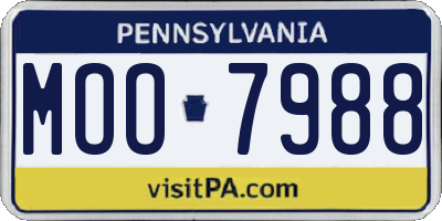 PA license plate MOO7988