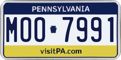 PA license plate MOO7991