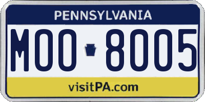 PA license plate MOO8005