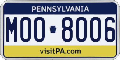 PA license plate MOO8006