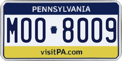 PA license plate MOO8009