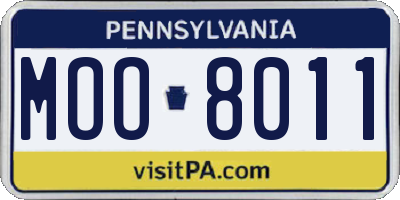 PA license plate MOO8011