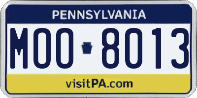 PA license plate MOO8013