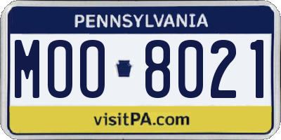 PA license plate MOO8021