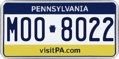 PA license plate MOO8022