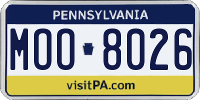PA license plate MOO8026