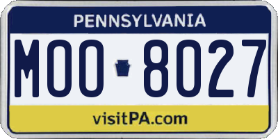 PA license plate MOO8027
