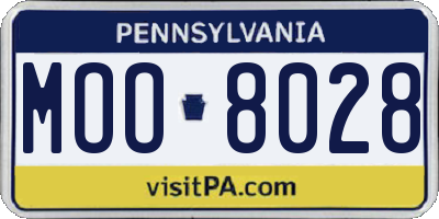 PA license plate MOO8028
