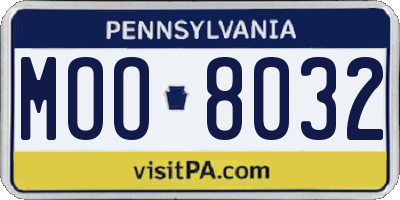 PA license plate MOO8032