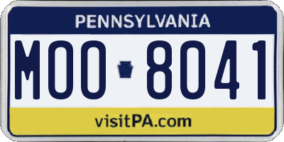 PA license plate MOO8041