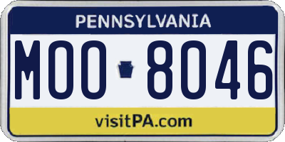 PA license plate MOO8046