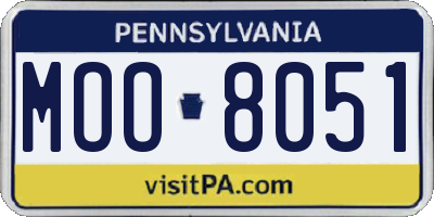 PA license plate MOO8051