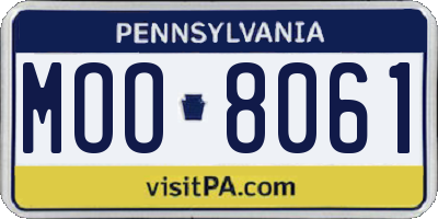 PA license plate MOO8061
