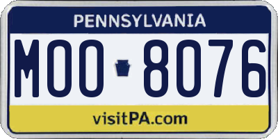 PA license plate MOO8076