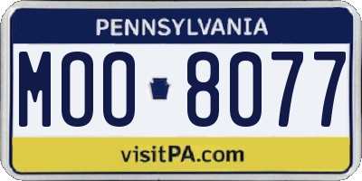 PA license plate MOO8077