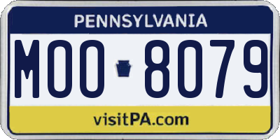 PA license plate MOO8079