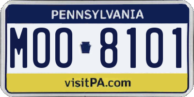 PA license plate MOO8101