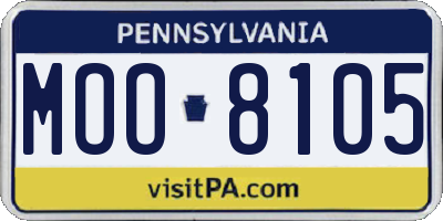 PA license plate MOO8105