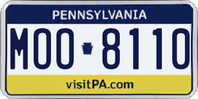 PA license plate MOO8110