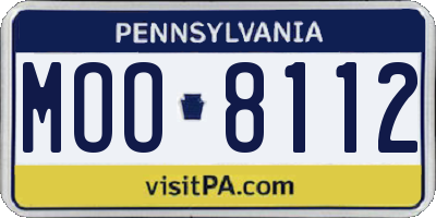PA license plate MOO8112