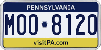 PA license plate MOO8120