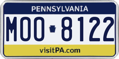 PA license plate MOO8122