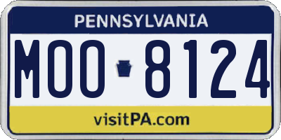 PA license plate MOO8124