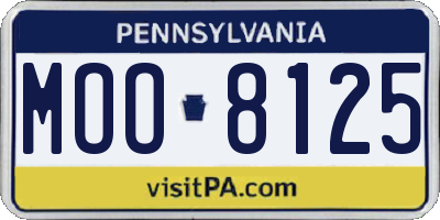 PA license plate MOO8125