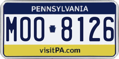 PA license plate MOO8126