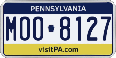 PA license plate MOO8127