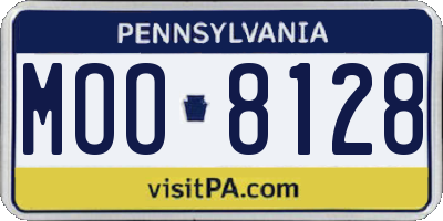 PA license plate MOO8128