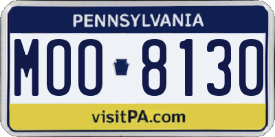 PA license plate MOO8130