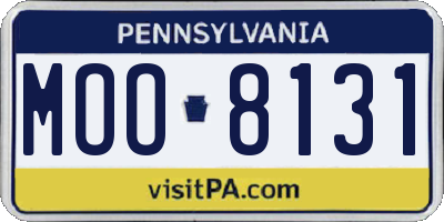 PA license plate MOO8131