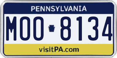 PA license plate MOO8134