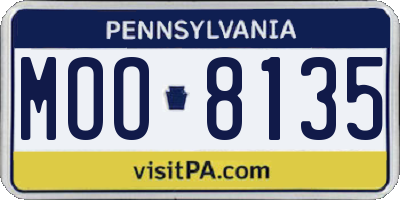PA license plate MOO8135