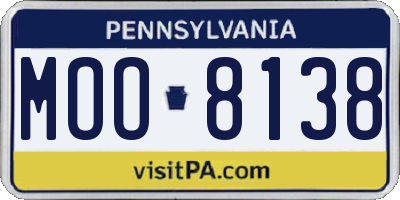 PA license plate MOO8138