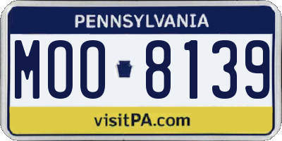 PA license plate MOO8139