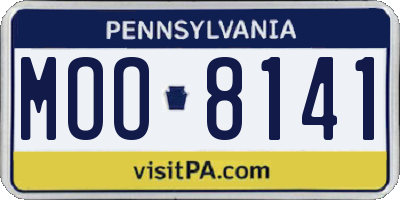 PA license plate MOO8141