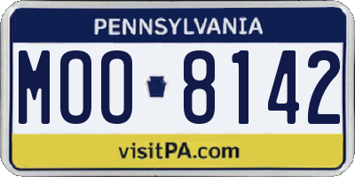 PA license plate MOO8142