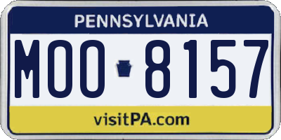 PA license plate MOO8157