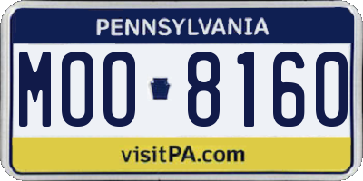 PA license plate MOO8160