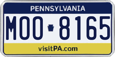 PA license plate MOO8165