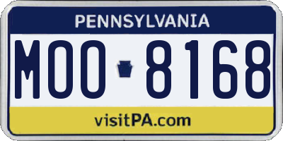PA license plate MOO8168