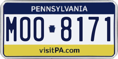 PA license plate MOO8171