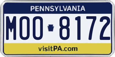 PA license plate MOO8172