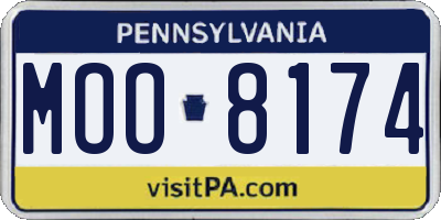 PA license plate MOO8174